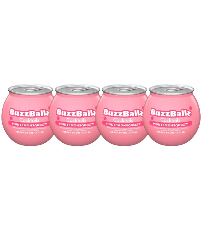 Buzzballz Pink Lemonsqueezy Pre-Mixed Cocktails 4-Pack