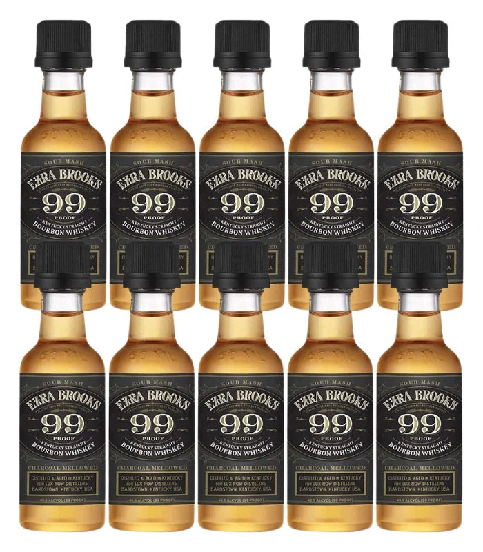 Ezra Brooks 99 Proof Bourbon Miniature Shooters (10 x 50mL)
