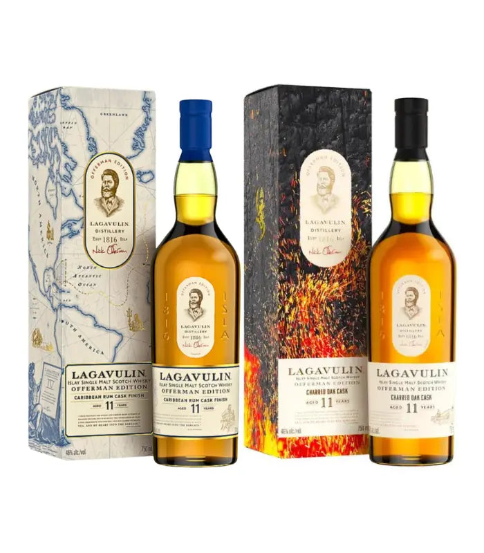 Lagavulin Offerman Edition Caribbean Rum Cask & Charred Oak Cask Bundle