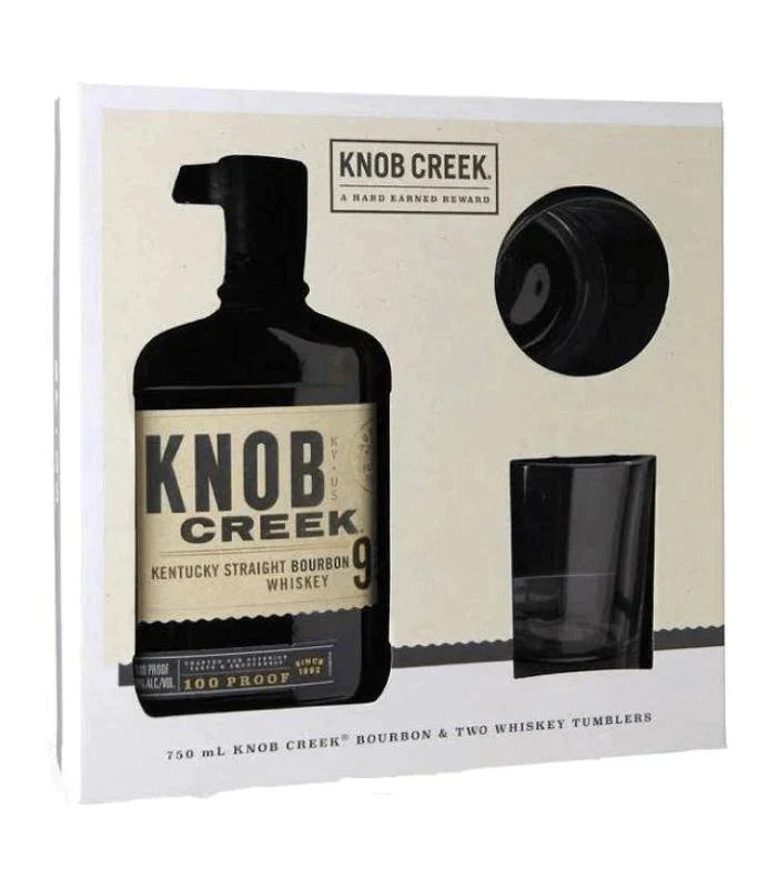 Knob Creek Bourbon w/ 2 Tumbler Glasses Gift Set