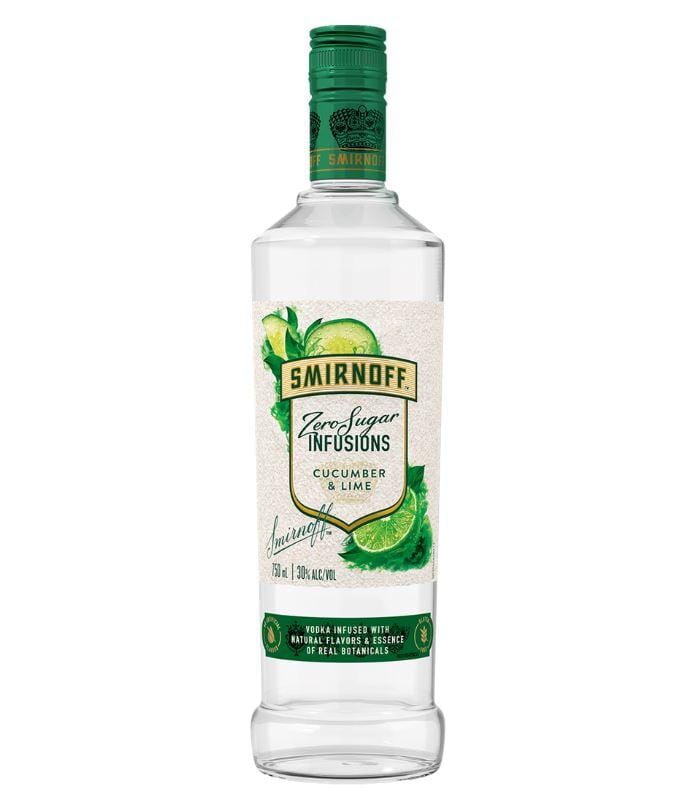Smirnoff Zero Sugar Infusions Cucumber and Lime Vodka 750mL