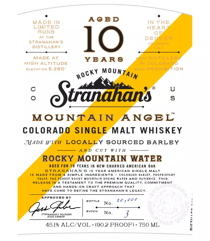 Stranahan's Mountain Angel 10 Year Colorado Single Malt 750mL